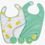 BabyToLove Sada bryndáků – Měkké nepromokavé bryndáky, Šťastný citron, 2ks