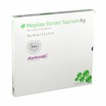 MOLNLYCKE Mepilex Border Sacrum Ag 18x18cm Obväz na použitie okolo krížovej kosti, 5ks