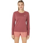 Asics Core LS Top Damen Langarm-Sportshirt, Dunkelrot, Gr L