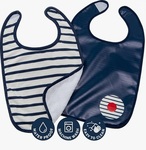 BabyToLove Štýlový podbradník Easy Up Navy Love – Mäkký podbradník, 2ks