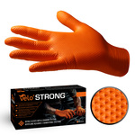 VELO STRONG GRIP Pevné nitrilové pracovné rukavice s pevným úchopom, veľ.XL, oranžové,50ks