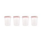 Miniland Dolce Hermeticky uzatvárateľné nádoby na potraviny, 4x250 ml, ružová